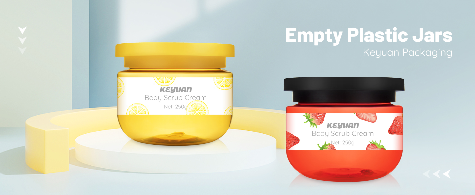 KY035 Jar Yellow Red Plastic Jar 250ml PET