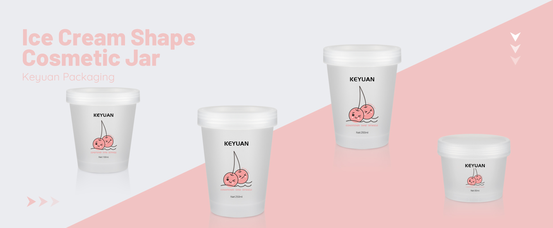 KY030 Jar Ice Cream Sea-mud Masque Plastic Jars 50gr-250gr PP Recyclable
