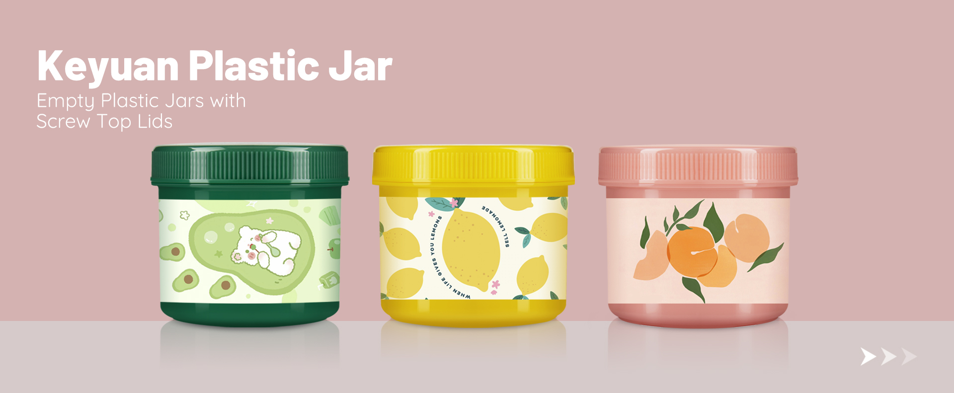 KY029 Jar Colorful Storage Plastic Jars 200gr-1L PP Recyclable
