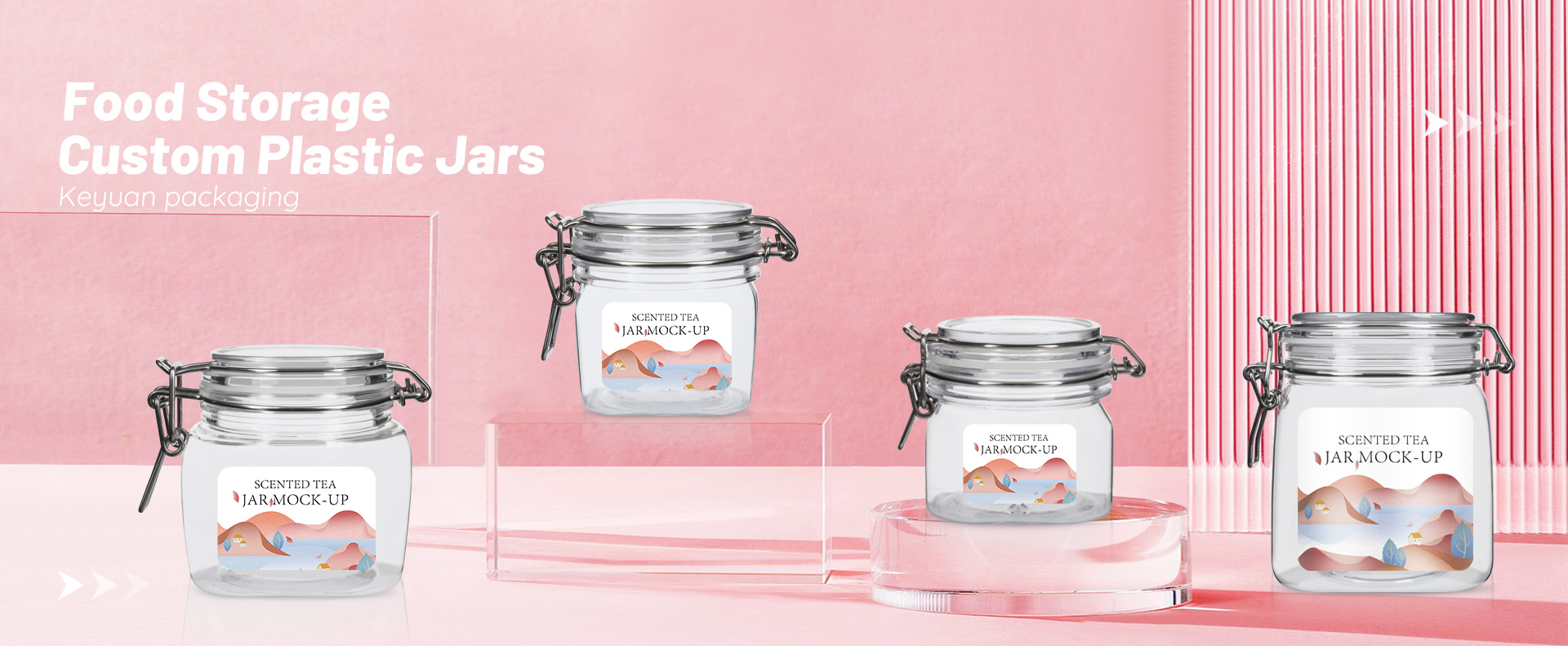 KY003PC Chinese Tea or Candy Can with Unique Shape 150-500ml PET Custom Plastic Jars