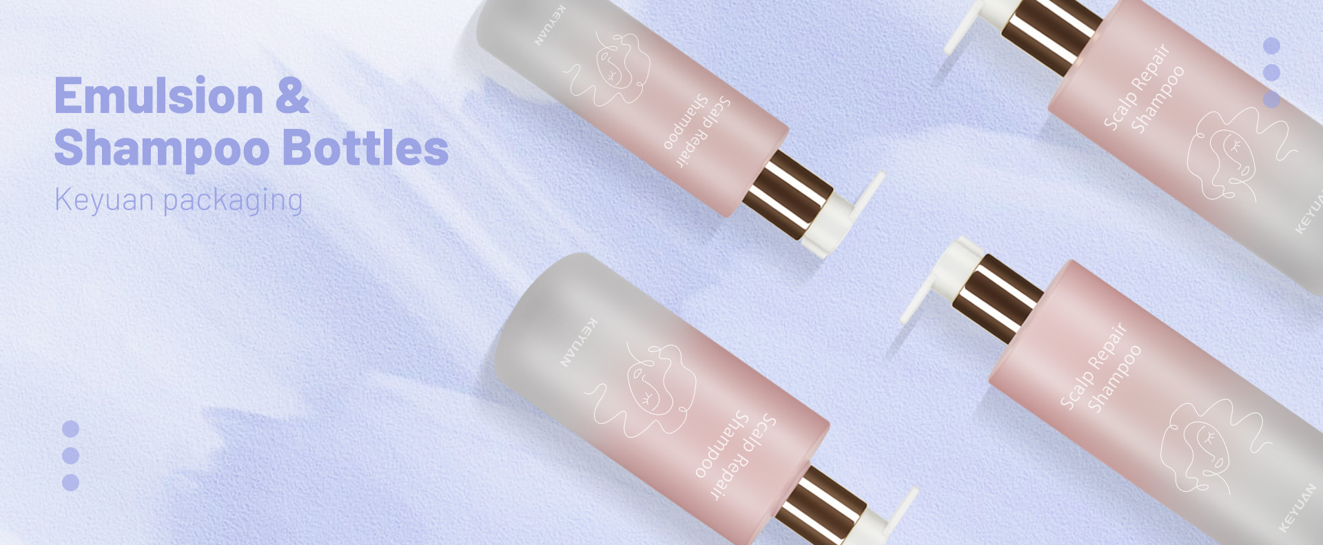 KY089 Gradual Pink Color Hair Shampoo Conditioner PET Various Sizes 200ml 300ml 400ml 500ml Plastic Bottles