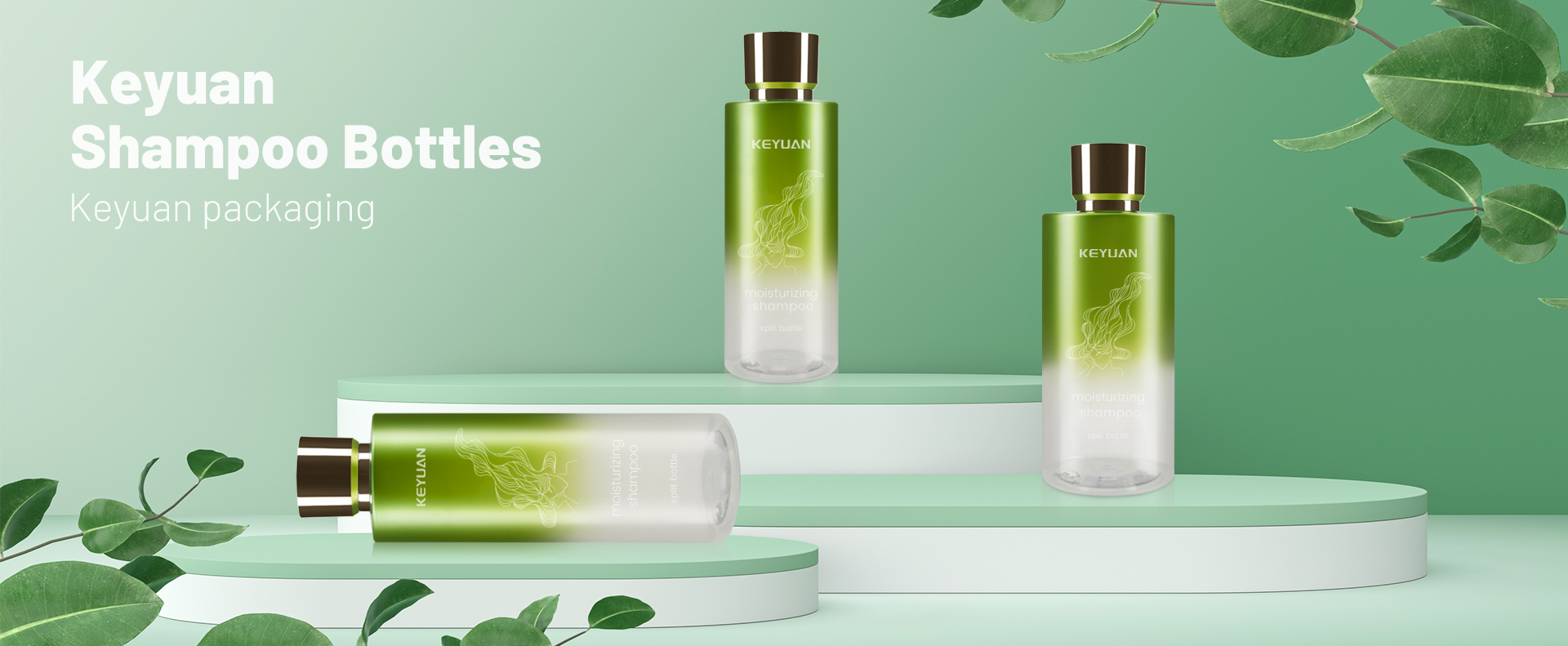 KY101 Gradual Green Color Hair Shampoo Conditioner PET 500ml Plastic Bottles Large Size Capacity