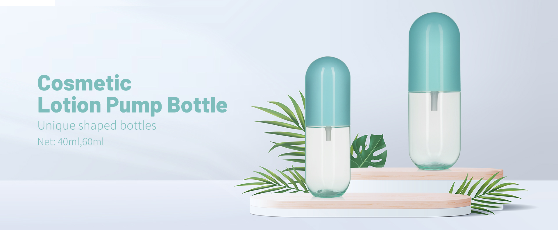 KY150 Uniue Shaped Cosmetic Lotion Pump Bottle Plastic Bottles 40ml 60ml Mini Bottles