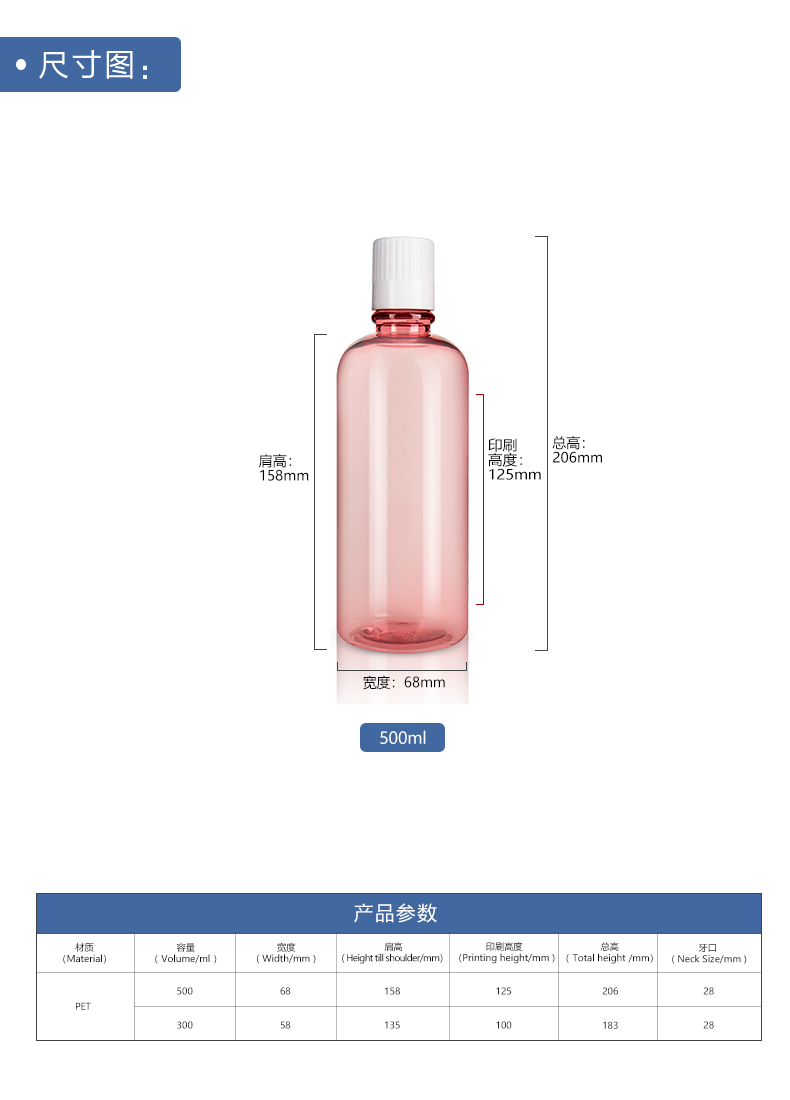 KY031 Popular Europe US Japanese Korean Household Hotel Cleaning Mouth Wash Bottles 500ml Plastic Bottle