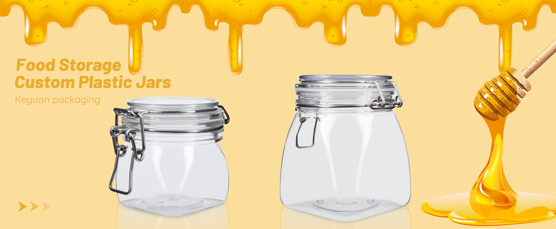 KY004PC Honey Jars with Unique Shape 220ml 500ml PET Custom Plastic Jars