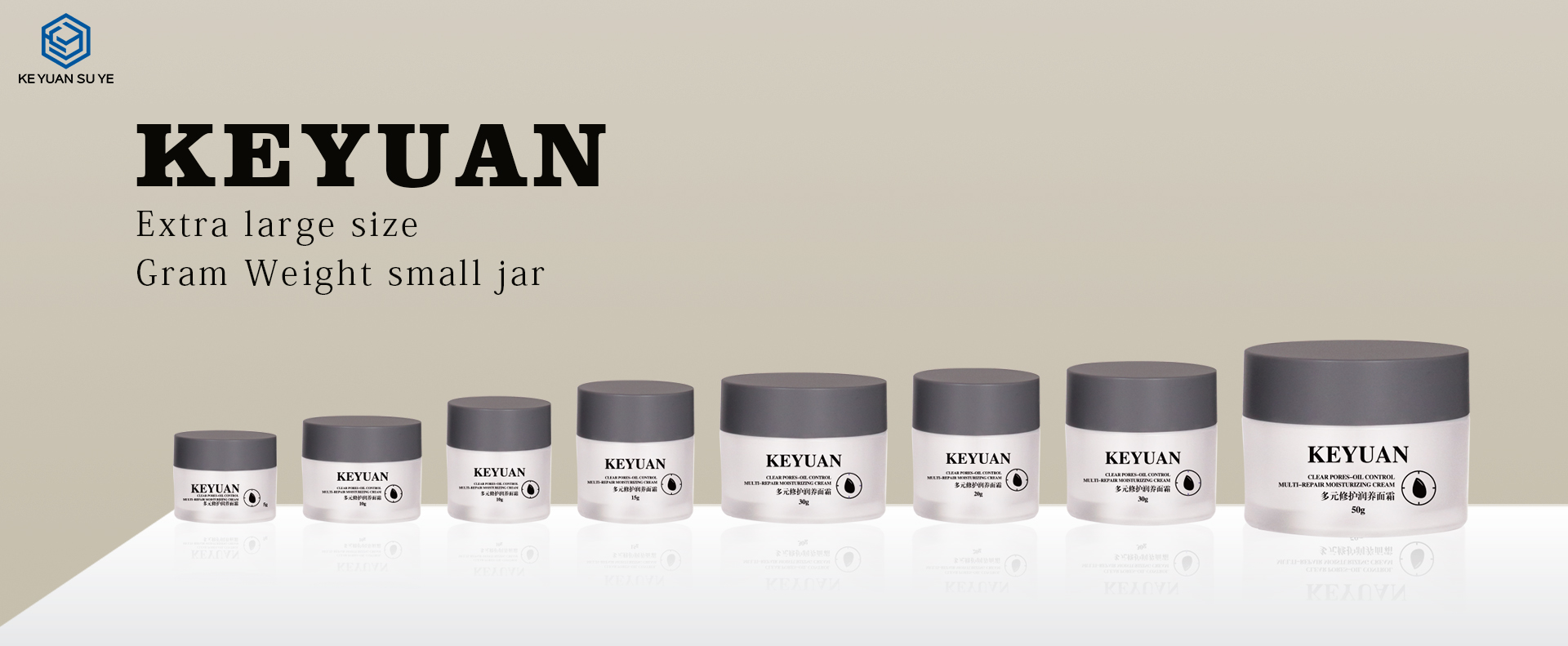 KY052-6PJ Small Capacity Plastic Frosted Face Cream Jar Cosmetics Skin Care Container Empty Face Cream Jar with Grey Lid