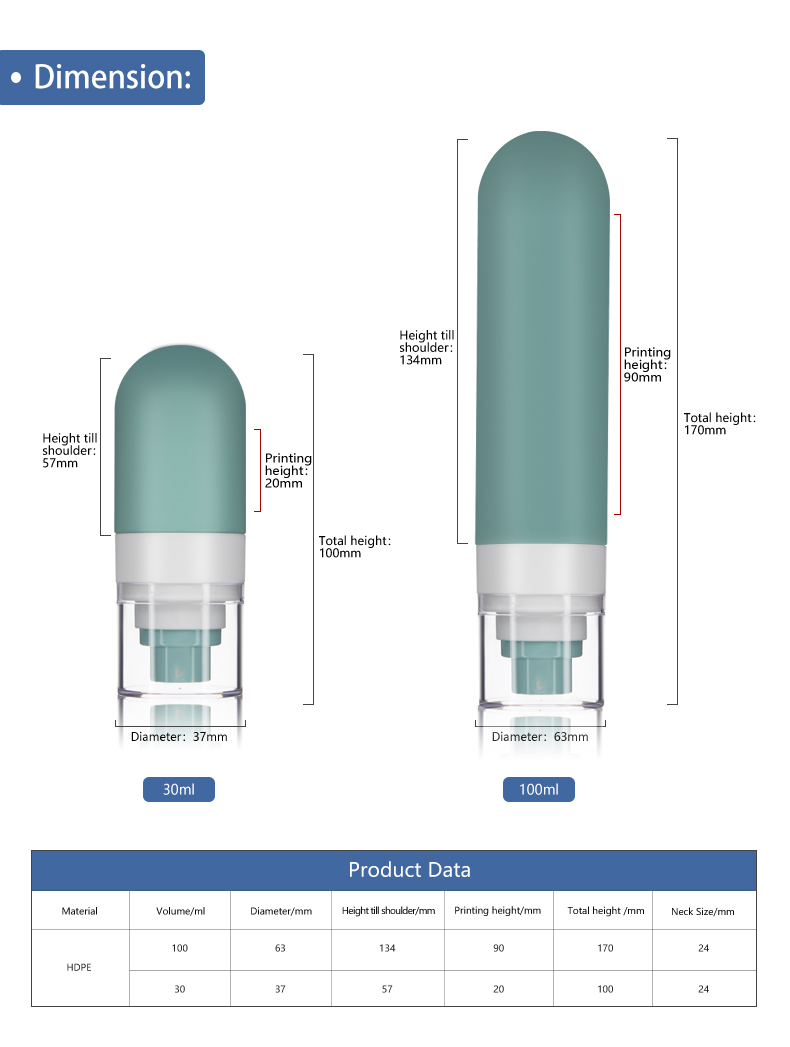 KY091 2 30ml 100ml PET Cosmetic Inverted Spray Bottle Fine Mist Spray Pump Bottle