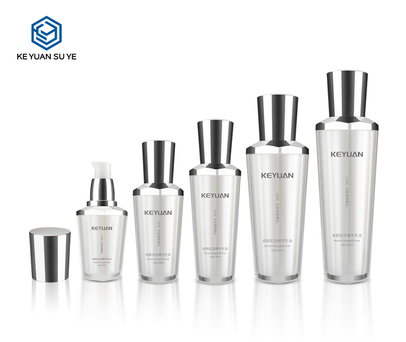 KY004AB Silver Acrylic Bottles Milk Lotion Liquid Bottles 25-120ml