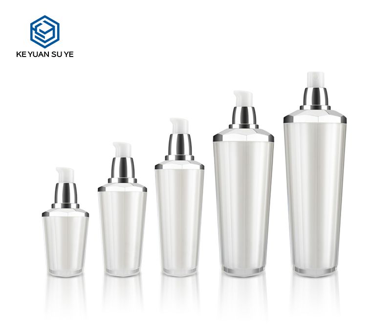 KY004AB Silver Acrylic Bottles Milk Lotion Liquid Bottles 25-120ml
