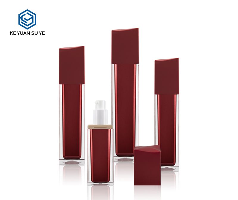 KY013AB Unique Hot Red Acrylic Bottles Luxury Cosmetic Bottles 50-120ml