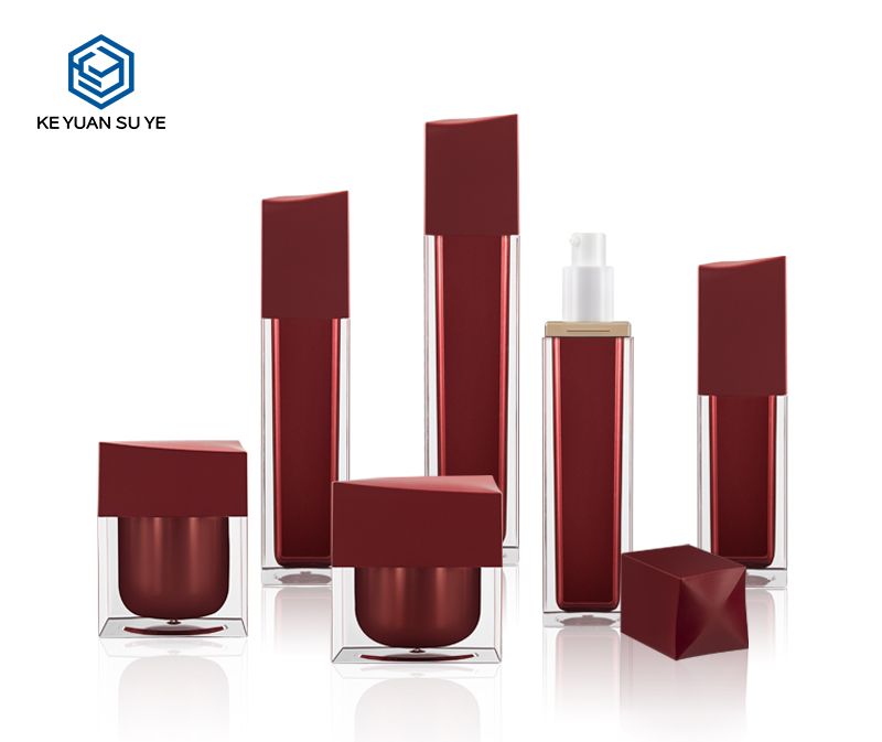 KY013AB Unique Hot Red Acrylic Bottles Luxury Cosmetic Bottles 50-120ml