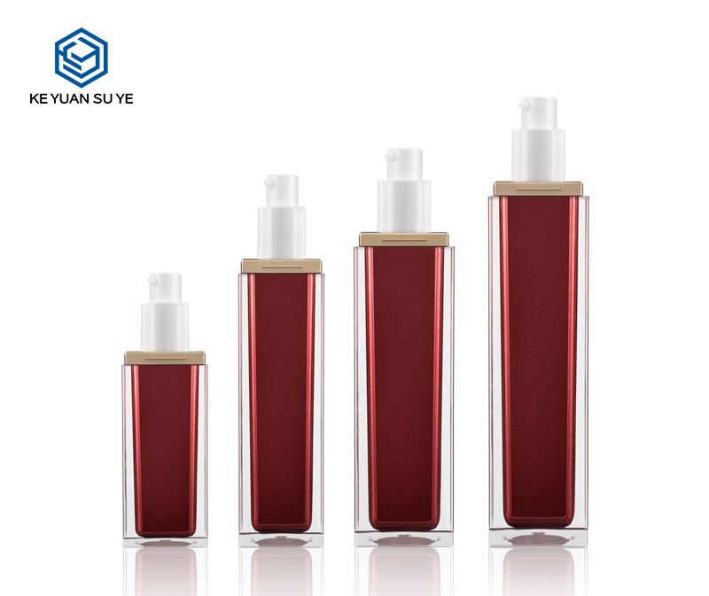 KY013AB Unique Hot Red Acrylic Bottles Luxury Cosmetic Bottles 50-120ml