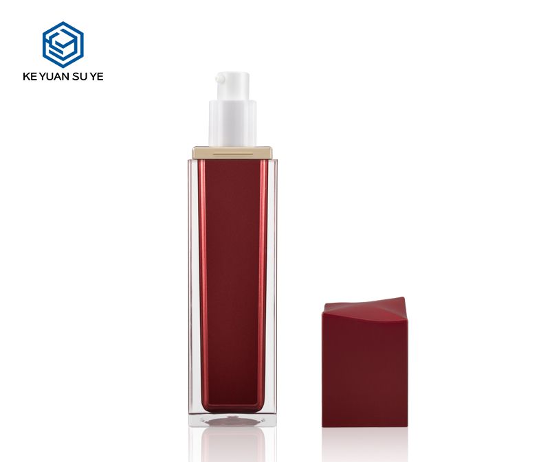 KY013AB Unique Hot Red Acrylic Bottles Luxury Cosmetic Bottles 50-120ml