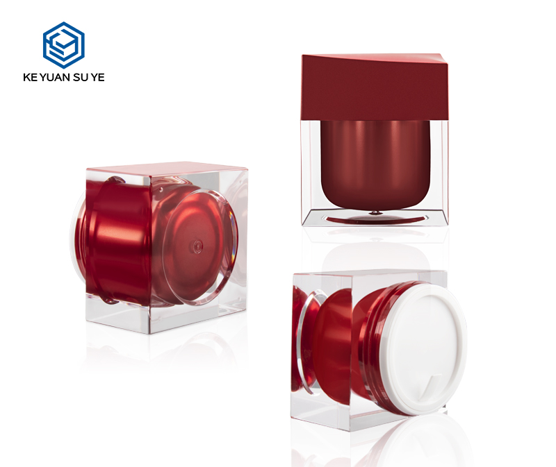 KY010AJ 50ml 100ml Luxury Acrylic Jars with Inner and Double-wall Cap for Ladies and Men