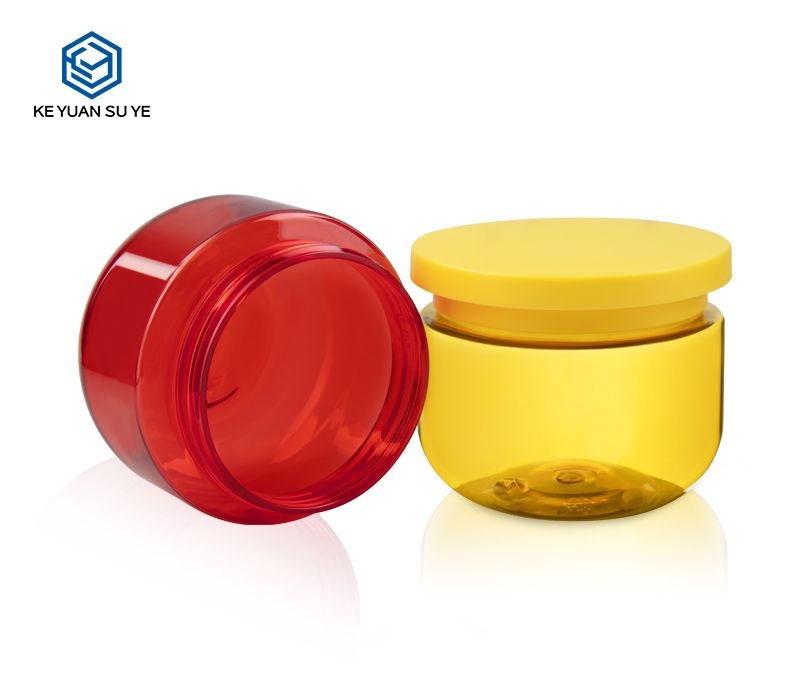 KY035PJ Jar Yellow Red Plastic Jar 250ml PET