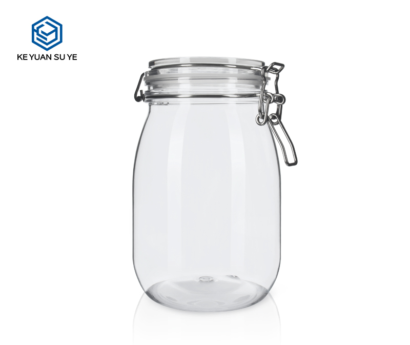 KY005PC Large Size Plastic Jars for Fruit Nuts 800-1600ml PET Customs