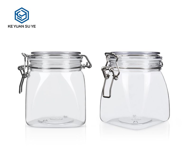 KY004PC Honey Jars with Unique Shape 220ml 500ml PET Custom Plastic Jars