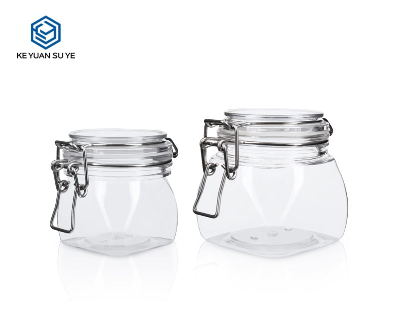 KY004PC Honey Jars with Unique Shape 220ml 500ml PET Custom Plastic Jars