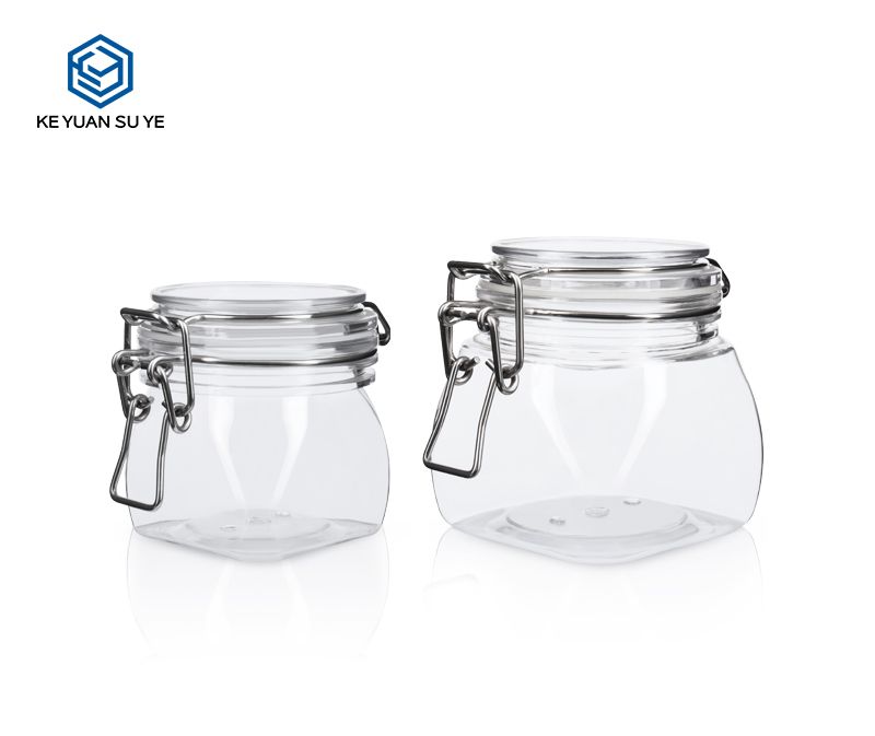 KY004PC Honey Jars with Unique Shape 220ml 500ml PET Custom Plastic Jars