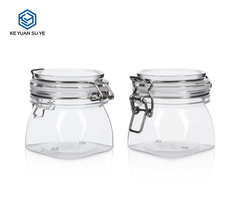 KY004PC Honey Jars with Unique Shape 220ml 500ml PET Custom Plastic Jars