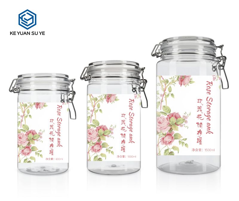KY006PC Large Size Plastic Jars for Rose Flowers 500-1500ml PET Customs