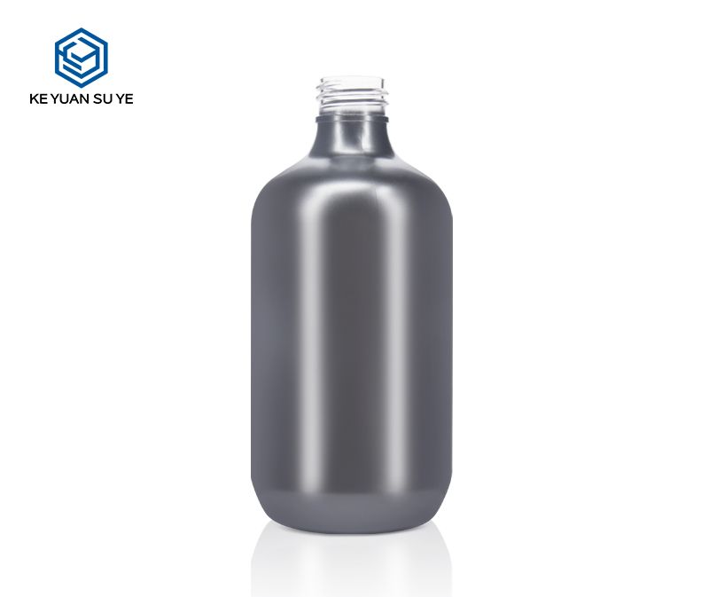 KY004 Cosmetic Plastic Bottle Mockup 300ml  Luxury Silver Exclusive UV Silver PET