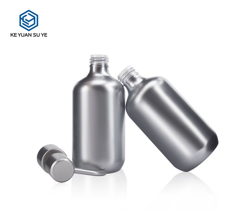 KY004 Cosmetic Plastic Bottle Mockup 300ml  Luxury Silver Exclusive UV Silver PET