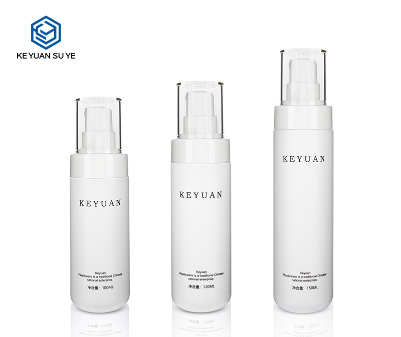 KY010 Moisturizing Light Facial Cleanser Cosmetic PET Plastic Bottle with Smooth Bottom Series