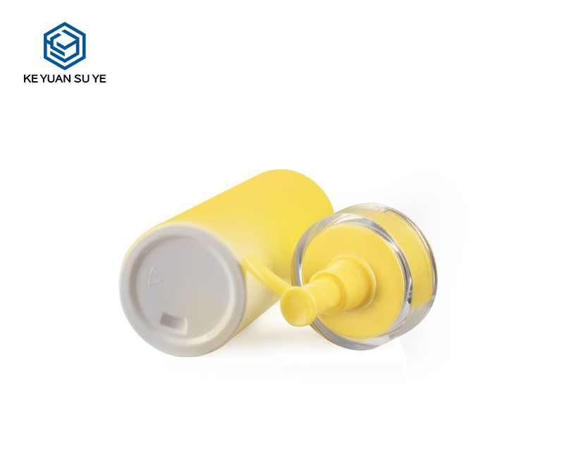 KY016 Shiny Yellow Moisturizing Relieve Lotion Cosmetic PET Plastic Bottle with Special Lids