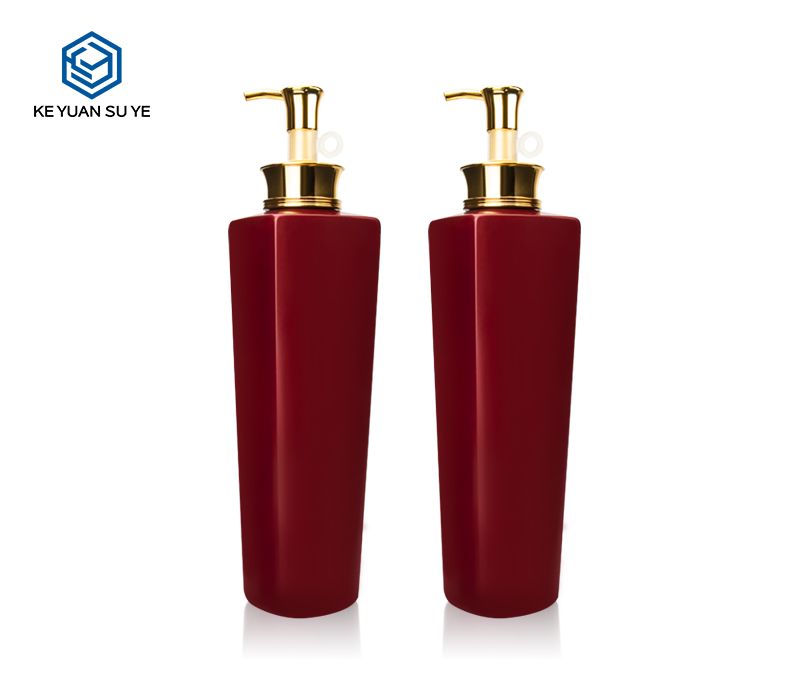 KY019 Professional Shampoo 750ml PET Plastic Shampoo Conditioner Bottle Dark Red Shiny