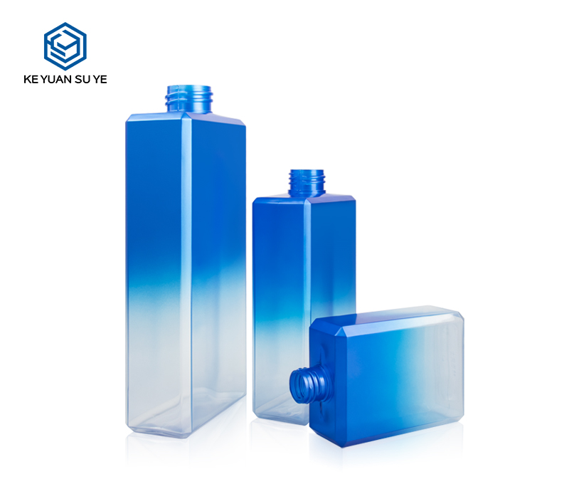 KY022-1 Natural Body Wash for men 250ml 350ml 500ml PETG Plastic Bottle Gradual Color Blue