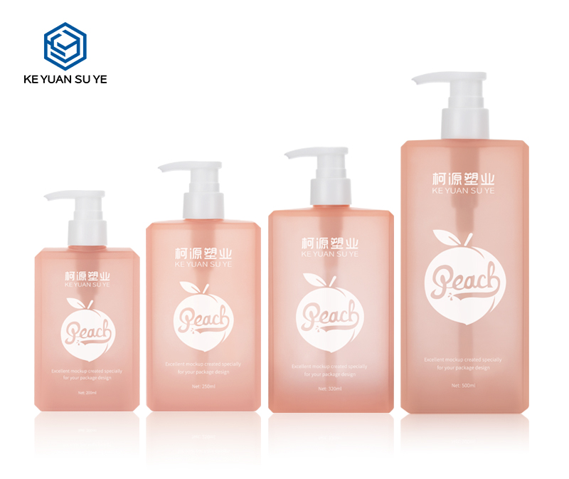 KY022-4 Excellent Mockup Peach 200ml 250ml 350ml 500ml PETG Plastic Bottle