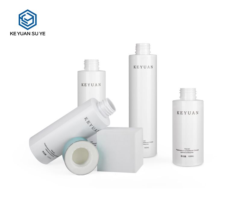 KY040 Matte White Cosmetic Beauty Water Skin Care PET Plastic Bottle UV Green Toner Cap
