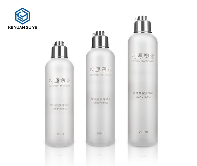 KY058 UV Silver Gold Disco Cap Lotion Gel Hotel Hand Wash Plastic Bottles PET 180ml 200ml 250ml Translucent Matte Finishing