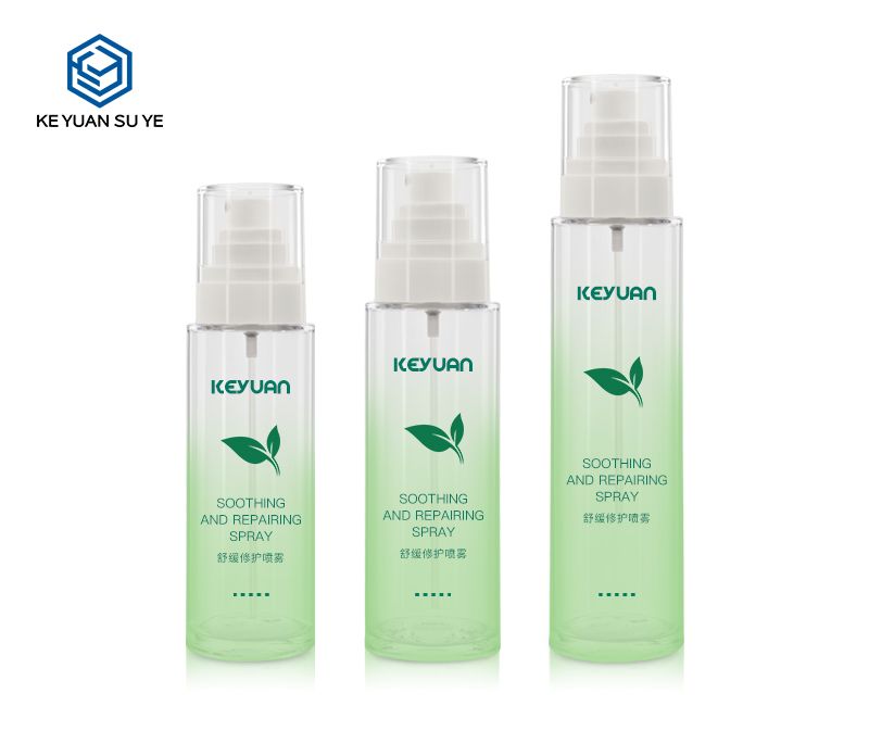 KY065 Soothing and Repairing Spray Cosmetic PET Plastic Bottles with Fine Mist Sprayers Good Quality