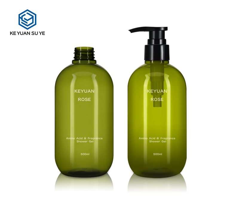 KY068 Green Tea Family Shower Gel Wash Plastic Bottles 500ml Eco-friendly Bottles UV Effect Lids