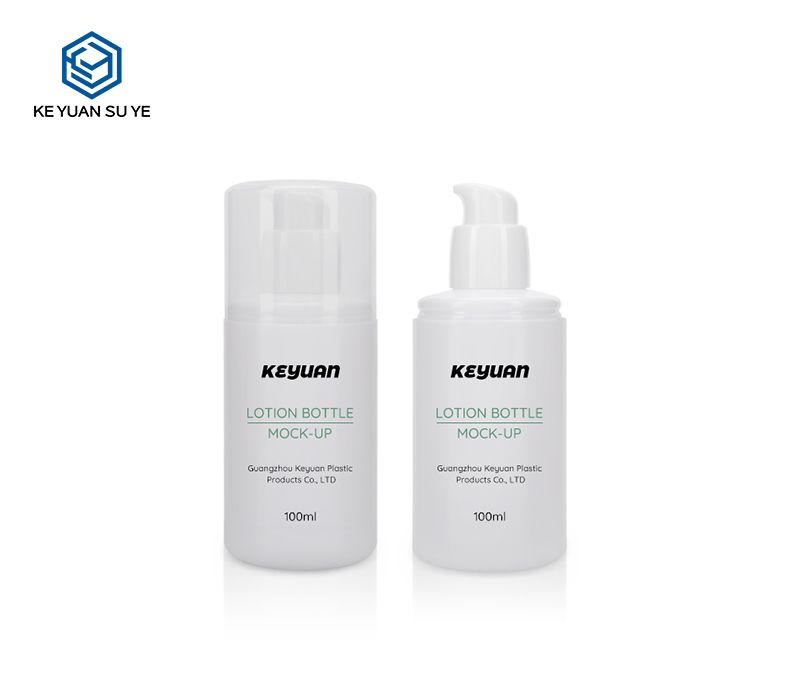 KY077 Lotion Bottle Cosmetic HDPE Plastic Bottle 100ml White Mist Spray and Lid