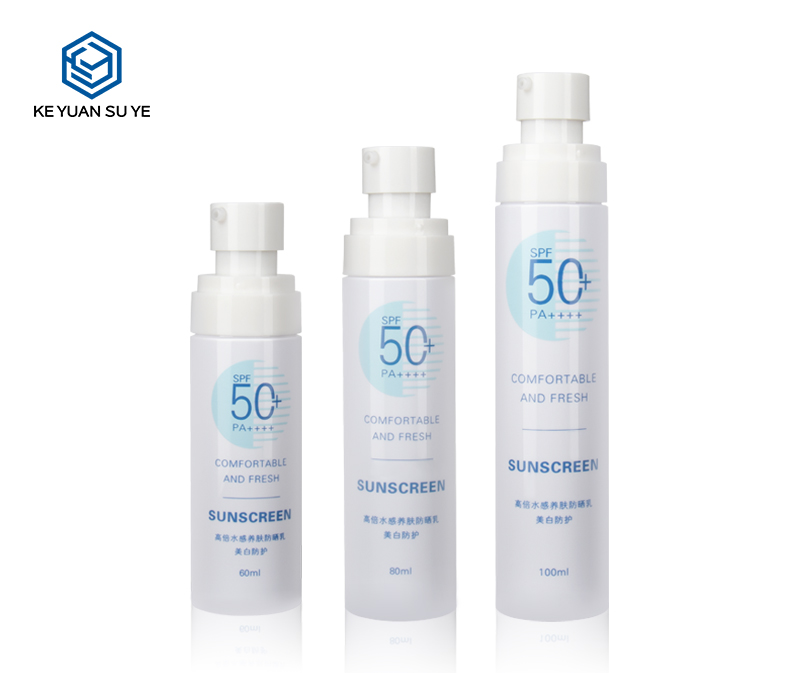 KY078 Lotion Sunscreen Spray Bottles 60ml 80ml 100ml PET Plastic Bottles