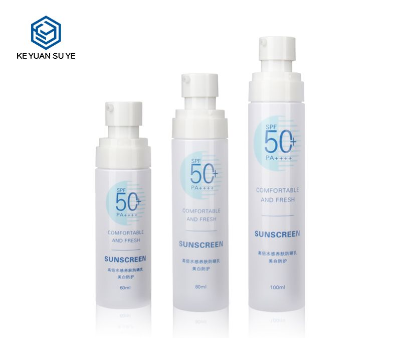 KY078 Lotion Sunscreen Spray Bottles 60ml 80ml 100ml PET Plastic Bottles