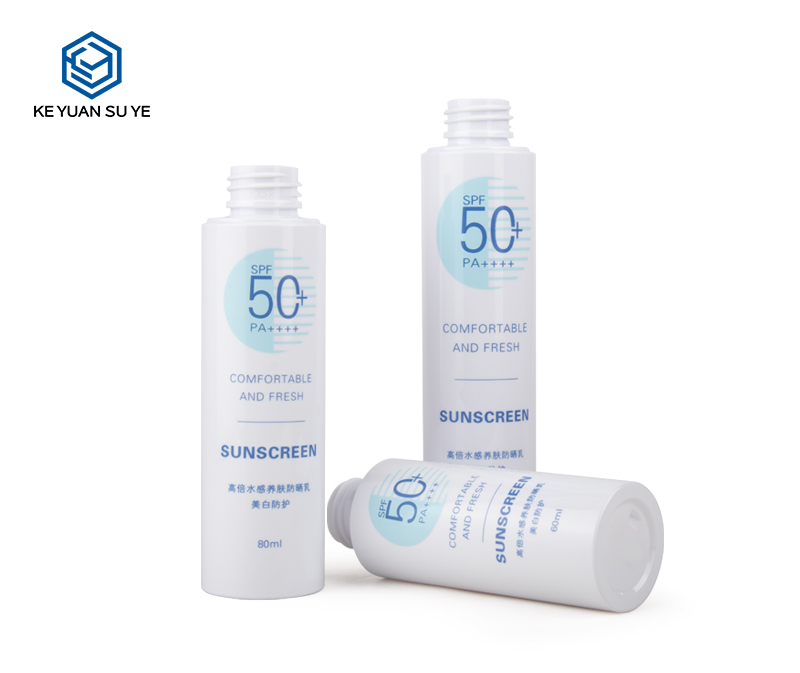 KY078 Lotion Sunscreen Spray Bottles 60ml 80ml 100ml PET Plastic Bottles