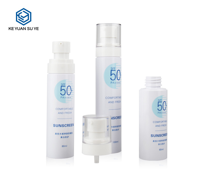 KY078 Lotion Sunscreen Spray Bottles 60ml 80ml 100ml PET Plastic Bottles