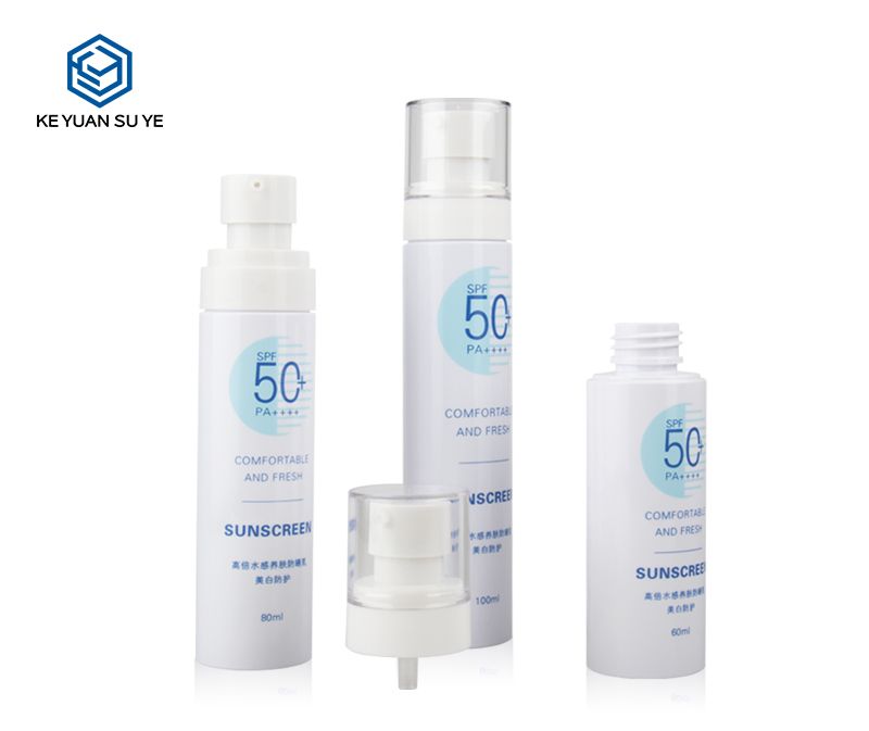 KY078 Lotion Sunscreen Spray Bottles 60ml 80ml 100ml PET Plastic Bottles