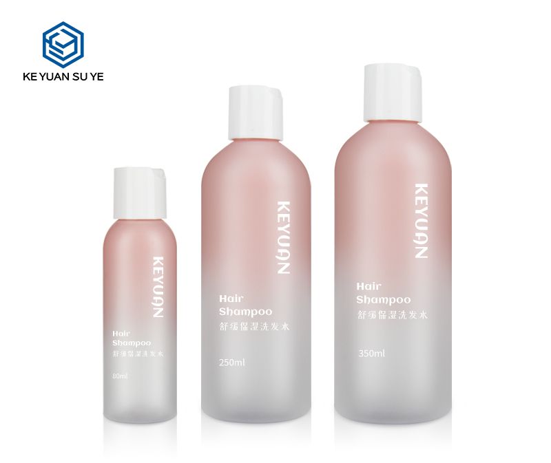 KY087 Gradual Pink Color Hair Shampoo Conditioner PET Various Sizes 80ml 250ml 350ml Plastic Bottles