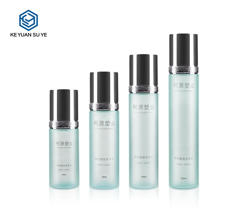 KY097 Elegant Cosmetic Water Skin Care PET Plastic Bottle Blue Series UV Silver Gold Rose Flower Toner