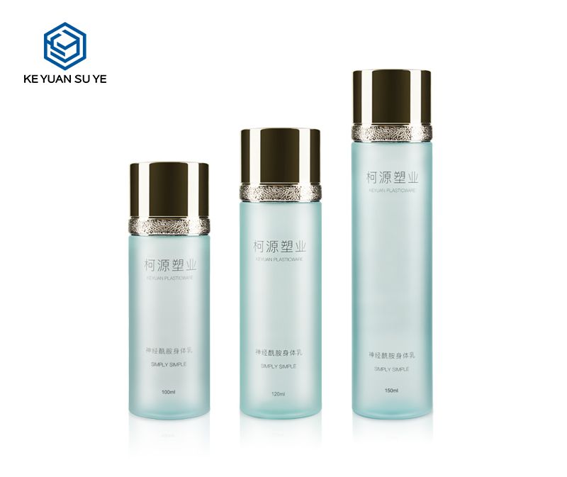 KY097 Elegant Cosmetic Water Skin Care PET Plastic Bottle Blue Series UV Silver Gold Rose Flower Toner