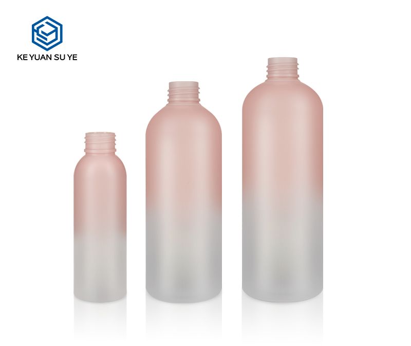 KY099 Gradual Pink Color Family Shower Gel Body Wash Plastic Bottles 500ml PET Bottles with UV Effect Lids Special Pump