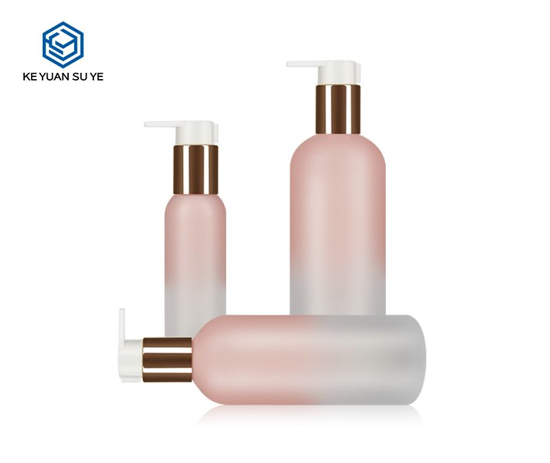 KY099 Gradual Pink Color Family Shower Gel Body Wash Plastic Bottles 500ml PET Bottles with UV Effect Lids Special Pump