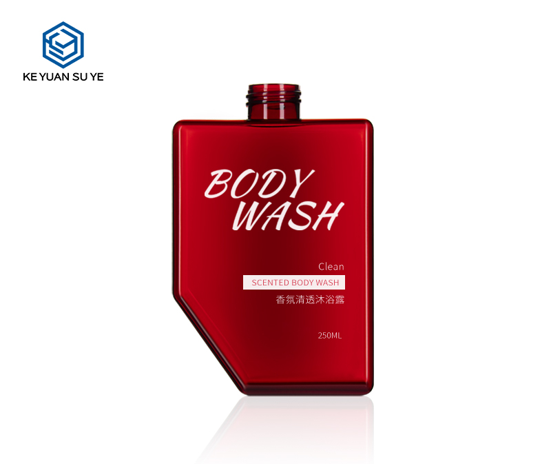 KY102 Unique Square Shape Hotel Cleanser Body Wash Household Shower Gel Plastic Bottles PETG
