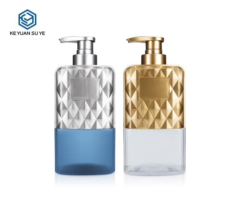 KY104 Luxury Shampoo Plastic Bottle Large Size Capacity Mockup 500ml Luxury Silver Exclusive UV Gold Silver PET