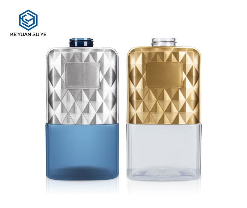 KY104 Luxury Shampoo Plastic Bottle Large Size Capacity Mockup 500ml Luxury Silver Exclusive UV Gold Silver PET